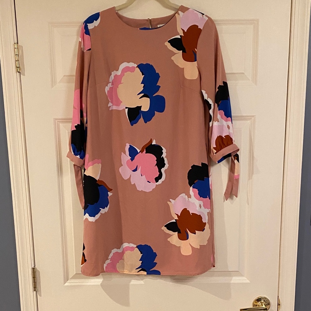 a new day Mauve Floral Midi Dress with Blue & Pink Accents